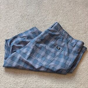 J.Lindeberg Blue and White Plaid Shorts